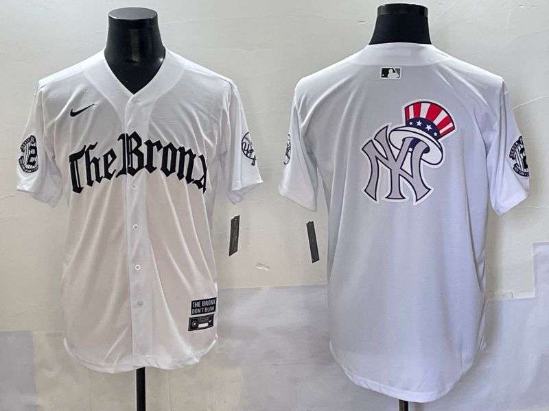 Men 2025 New York Yankees Blank White Five generations Joint Name Nike MLB Jersey style 17->new york yankees->MLB Jersey